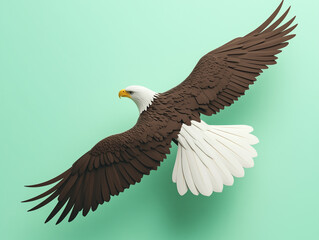 Fototapeta premium Eagle isolated on a solid color background