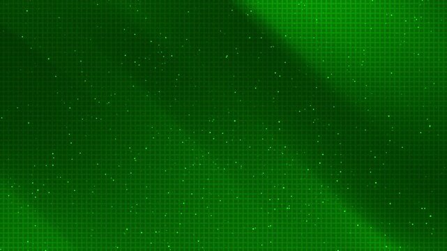 dark green gradient background with square theme with floating and blinking dots.