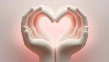 A mother&rsquo;s loving hands forming a heart shape, gently blended into a warm pastel gradient, symbolizing love, care, and tenderness, perfect for heartfelt celebrations like Mother&rsquo;s Day.

