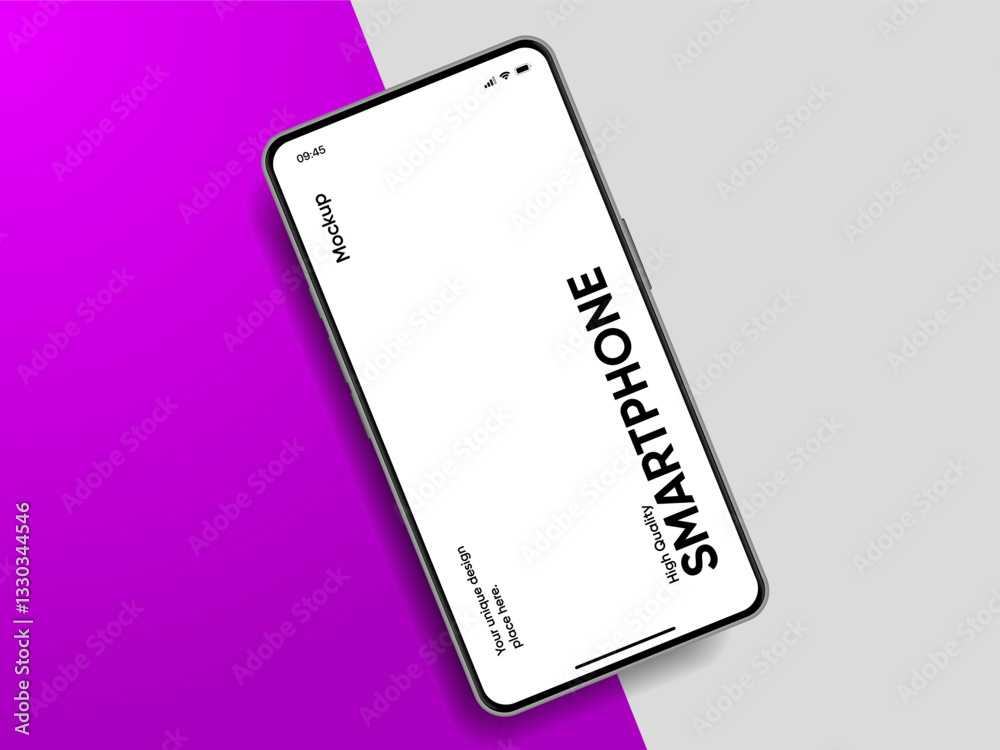 Aufkleber Realistic smartphone mockup. Mobile phone vector with isolated on white background. Device front view. 3D mobile phone with shadow. Realistic, high quality smart phone mockup for ui ux presentation.
