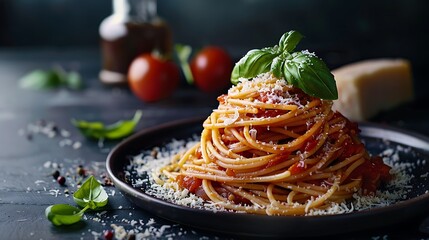 Delicious Burger and Pasta Selection with Fresh Ingredients