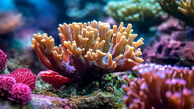 Bunte Korallen in einer tropischen Unterwasserwelt