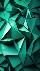 Fototapeta premium An abstract geometric pattern featuring many triangular shapes in green