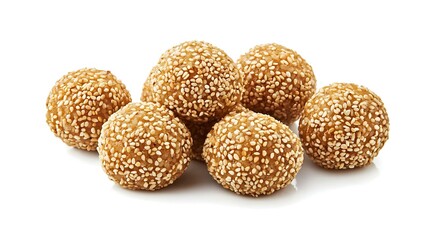 Golden fried dessert balls covered with sesame