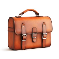 Elegant Brown Leather Briefcase Bag Studio Shot Professional Business Portfolio