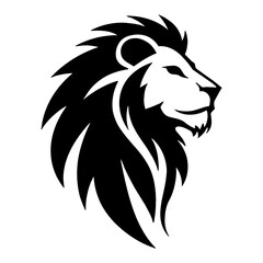 Minimalist Full Body Lion Logo Black and White Outline Line Art Drawing Vector Graphic Illustration