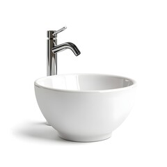 Modern Bathroom Design Sleek Chrome Faucet and White Ceramic Vessel Sink