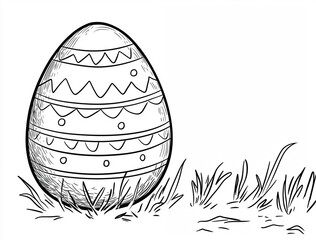 big easter egg coloring page for children for easter