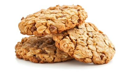 oatmeal cookies isolated on white background