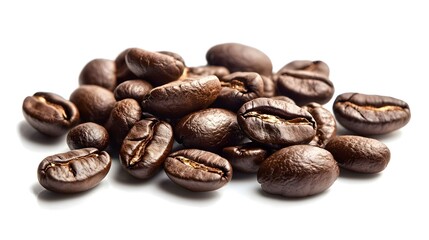Naklejka premium Roasted coffee beans isolated on white