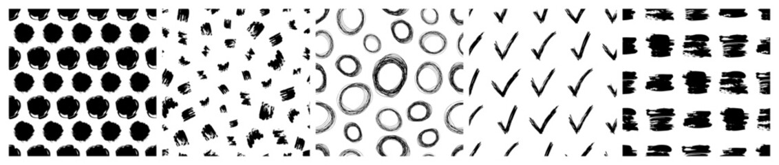 Set of seamless patterns with scribble smears