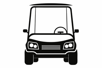 golf cart line art silhouette vector illustration
