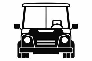 golf cart line art silhouette vector illustration