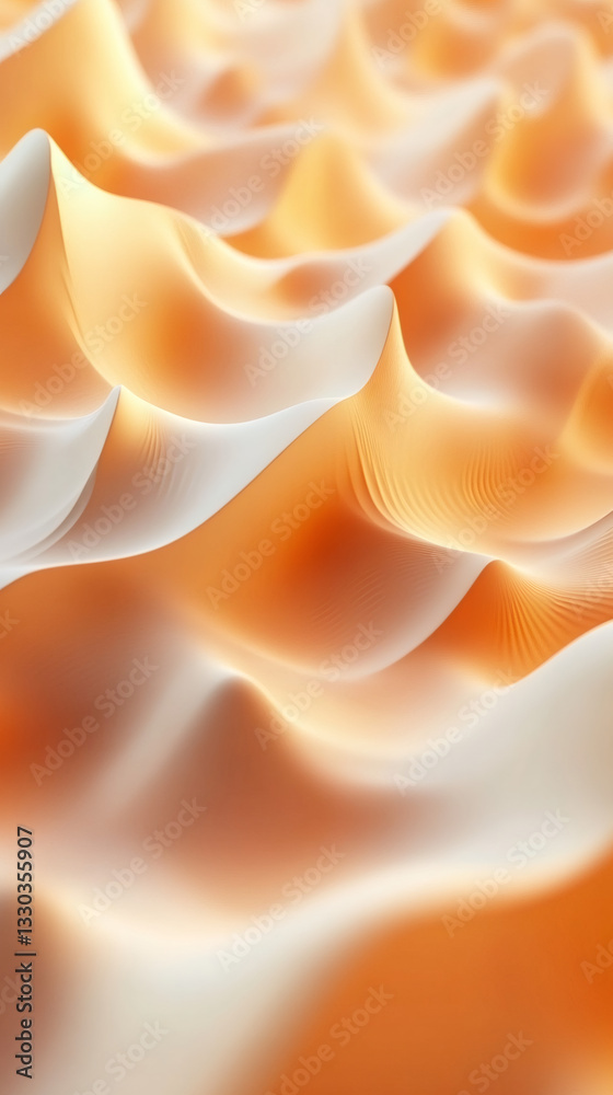 Leinwandbilder Flowing waves of orange and white create a mesmerizing abstract pattern, perfect for backgrounds and designs