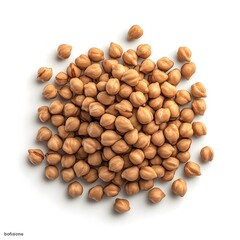 A Heap of Dried Chickpeas on White Background High resolution Image of Healthy Organic Legumes
