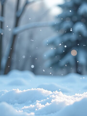 Fototapeta premium Delicate Snowflakes Descend Gently, Draping The Earth In A Flawless Cloak Of Purest White, Creating An Ethereal Winter Wonderland Scene.