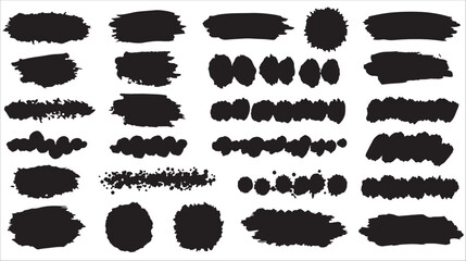 Black ink splashes and paint strokes set in grunge style