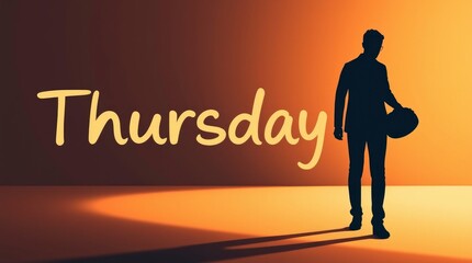 Obraz premium Thursday Football Silhouette Concept for Sport Events and Game Day