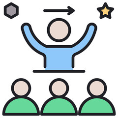 Leadership Lineal Color Icon