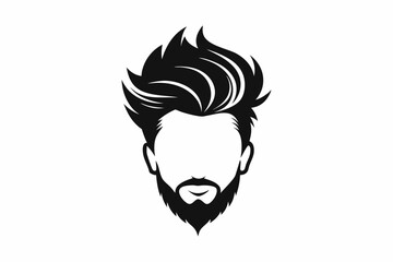 man hair icon set for barbershop line art silhouette vector illustration