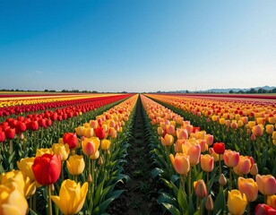 field of tulips