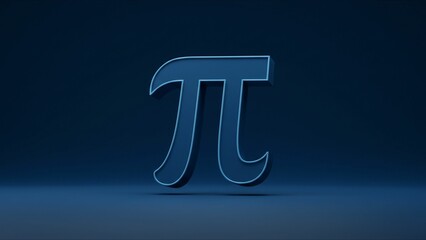 Glowing blue pi symbol on dark background