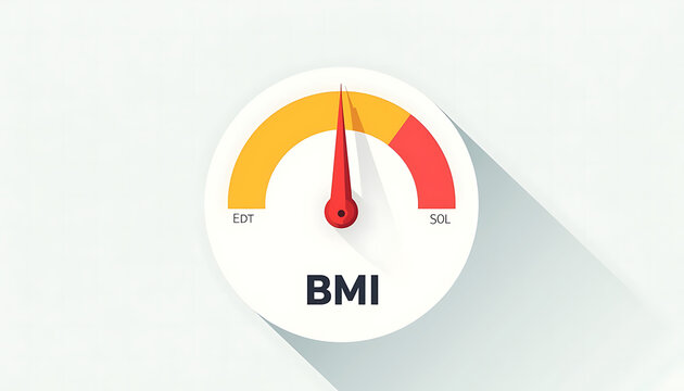 BMI gauge with colored indicators in minimalistic design
