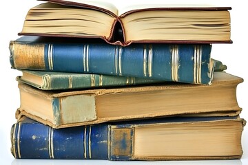 Naklejka premium Vintage Books Stack - A Timeless Collection