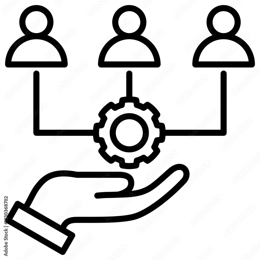 Poster resource allocation line icon