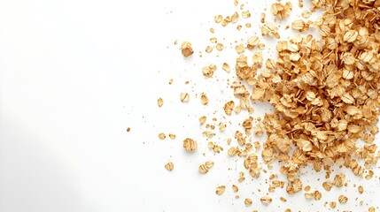 oat flakes isolated on white background