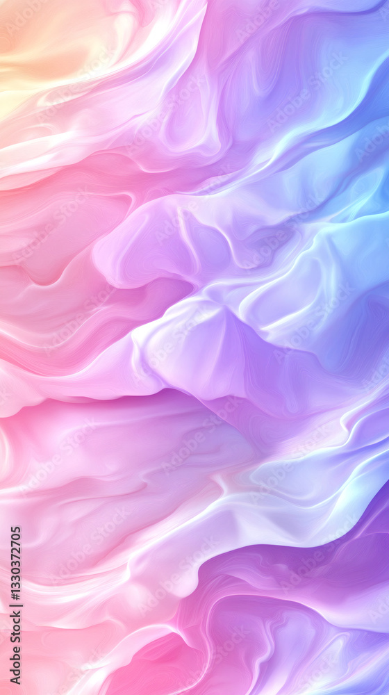 Poster soft pastel hues blend seamlessly in a swirling, ethereal design, forming an abstract background wit