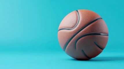 Obraz premium Basketball on a turquoise background