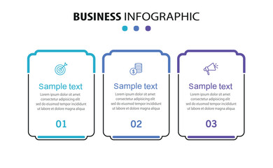 Business infographic design template with 3 options, steps or processes. Can be used for workflow layout, diagram, annual report, web design