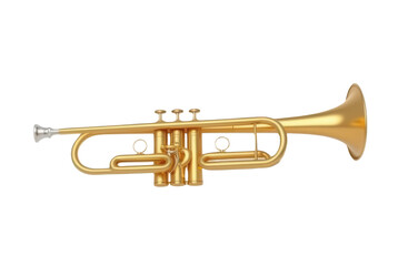 Obraz premium Golden trumpet isolated on white background for musical themes