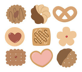Different cookies collection isolated illustration vector