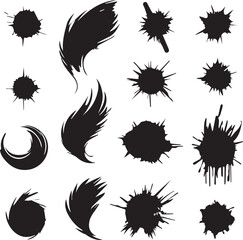 Black brush strock set 