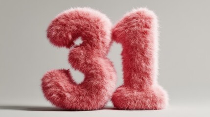 Fototapeta premium Fluffy pink number 31 (2)