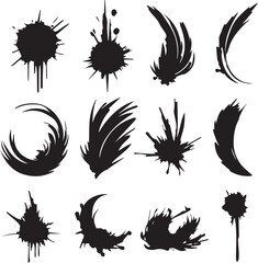 Black brush strock set 