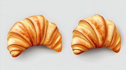 Croissant isolated on transparent or white