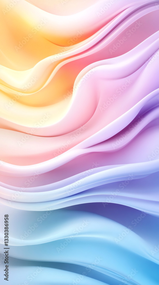 Poster pastel gradient featuring smooth, sweeping curves blending softly, conveying serene elegance through