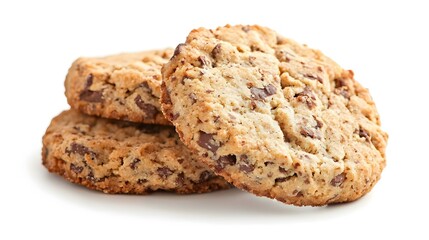 Fototapeta premium Dry cracker cookies isolated on white