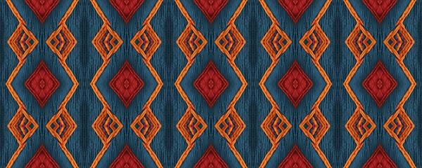 Seamless Native Ornament. Old stitches Braid.