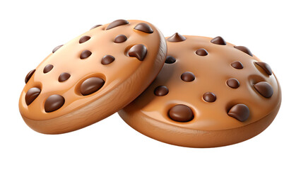 Fototapeta premium Delicious chocolate chip cookies isolate