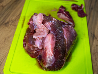 Raw Meat Laid Out on a Cutting Board for Culinary Preparation and Food Preparation