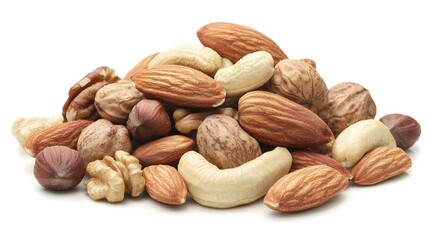 Mixed nuts isolated on white background