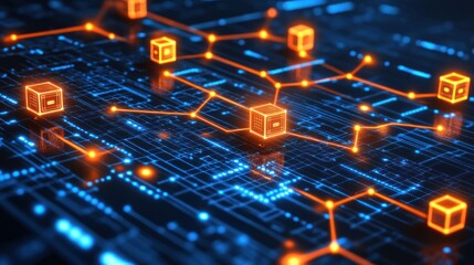 Networked data cubes on circuit board