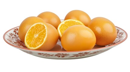 Whole eggs in a plate isolated on white