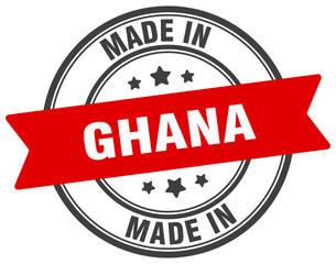 Made in Ghana round sign. Made in Ghana stamp.