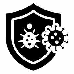 Bacterial Protection Icon on white background.