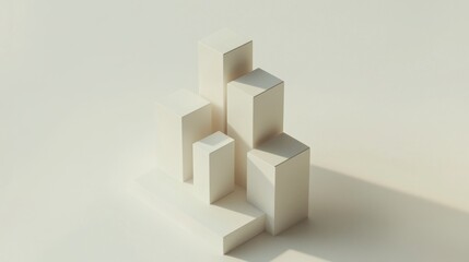 Minimalist Geometric Structures in Soft Natural Light for Design